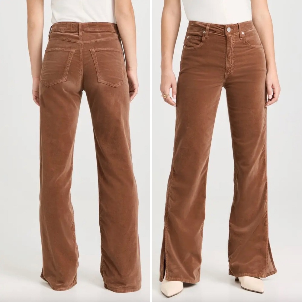 AMO Liz Velvet Split Flare Jeans